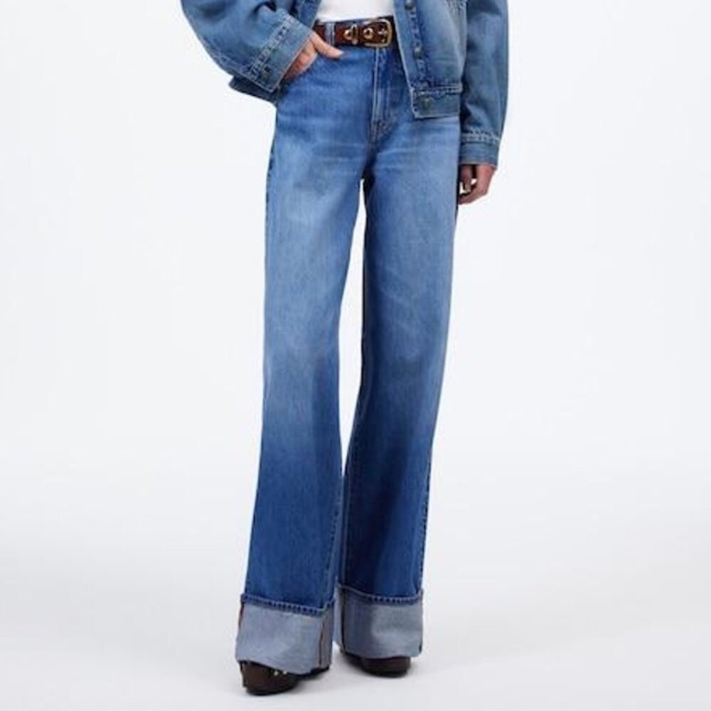 NWOT Madewell Superwide Leg Jeans Fannin Wash Size 26P